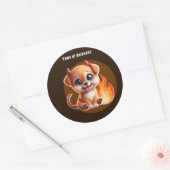 Rond Paws of Darkness Fire Glow Dog Sticker – Dark (Enveloppe)