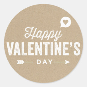 ROND PAYS HEUREUSE SAINTE-VALENTIN RUSTIQUE STICKER