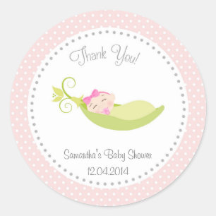 Rond Pea Dans Un Bébé Pod Girl Douche Sticker