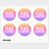 Rond Peace Be With You Sunset Sticker (Feuille)