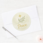 Rond “Peace” Watercolor Christmas Sticker (Enveloppe)