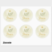 Rond “Peace” Watercolor Christmas Sticker (Feuille)