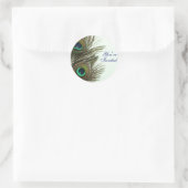 Rond Peacock Feather Vous êtes Invited Envelope Sticker (Sac)