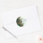 Rond Peacock Feather Vous êtes Invited Envelope Sticker (Enveloppe)