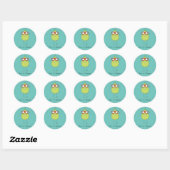 Rond Pear of Glasses mignonne & amusant Sticker (Feuille)