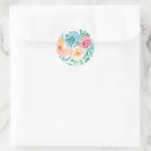 Rond Pêche et Sticker Floral Vert (Sac)