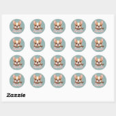 Rond Peeking French Bulldog Cute Sticker (Feuille)