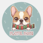 Rond Peeking French Bulldog Cute Sticker (Devant)