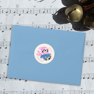 Rond Penguin enchevêtré dans les lumières Sticker de No