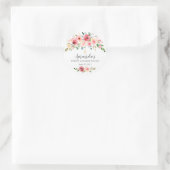 Rond Peonies Rose Floral First Communion Sticker (Sac)