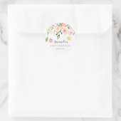 Rond Peonies Rose Floral First Communion Sticker (Sac)