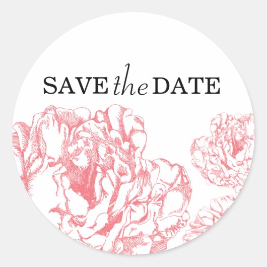 Rond Peony Enregistrer le sticker de date (Devant)