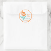 Rond Peony orange avec Sticker Turquoise et Blanc 1,5 p (Sac)