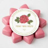 Rond Peony Wax Melts Personalized Floral Sticker Label