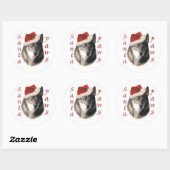 Rond Père Noël Paws - Sticker (Feuille)