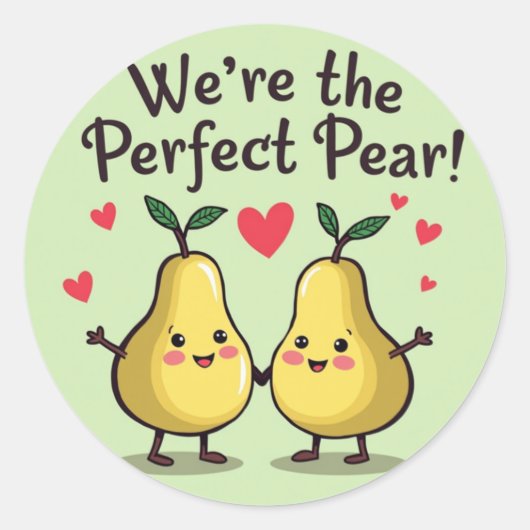 Rond Perfect Pear : Adorable Sticker de Saint Valentin (Devant)