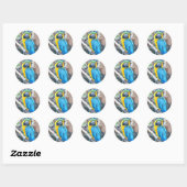 Rond Perroquet coloré - Sticker (Feuille)