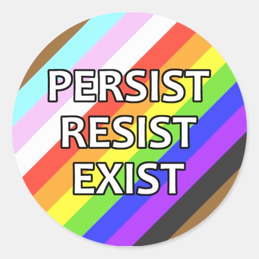 Rond Persister/Résister/Exist Round Sticker Sheet (Devant)