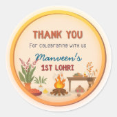 Rond Personalised round Lohri-themed Sticker (Devant)