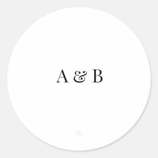 Rond Personalised Wedding Envelope Sticker | Initials (Devant)
