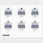 Rond Personalized Blue Class of 2026 Graduation Sticker (Feuille)
