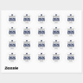 Rond Personalized Blue Class of 2026 Graduation Sticker (Feuille)