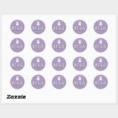 Rond Personalized Bunny Name Sticker – Cute Design  (Feuille)