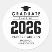 Rond Personalized Class of 2026 Graduation Sticker (Devant)