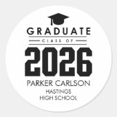 Rond Personalized Class of 2026 Graduation Sticker (Devant)