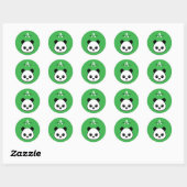 Rond Personalized Cute Panda Bear Monogram Sticker  (Feuille)