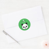 Rond Personalized Cute Panda Bear Monogram Sticker  (Enveloppe)
