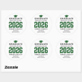 Rond Personalized GreenClass of 2026 Graduation Sticker (Feuille)