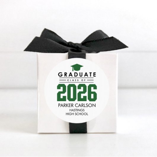 Rond Personalized GreenClass of 2026 Graduation Sticker