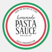 Rond Personalized Homemade Pasta Sauce Label Sticker (Devant)