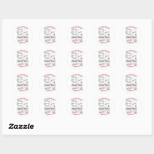 Rond Personalized North Pole Express Delivery Sticker (Feuille)