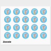 Rond Personalized Purim Sticker - Clown Theme (Feuille)