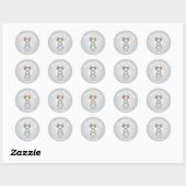 Rond Personalized Purim Sticker – Robot Theme (Feuille)
