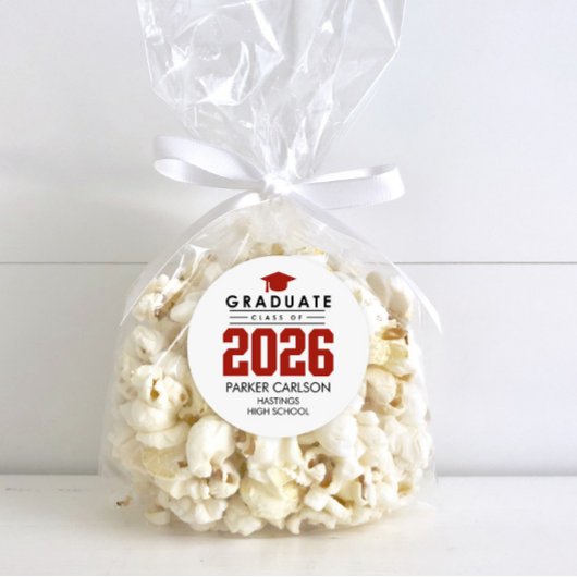 Rond Personalized Red Class of 2026 Graduation Sticker