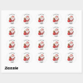 Rond Personalized Santa Gift Label Sticker Custom Name (Feuille)