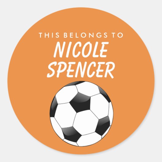 Rond Personnalisé Cela Appartient À Sticker - Soccer (Devant)