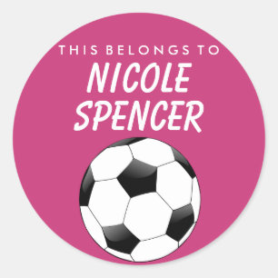 Rond Personnalisé Cela Appartient À Sticker - Soccer