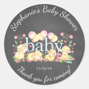 Rond Petit Baby shower d'agneau doux Favoriser Sticker