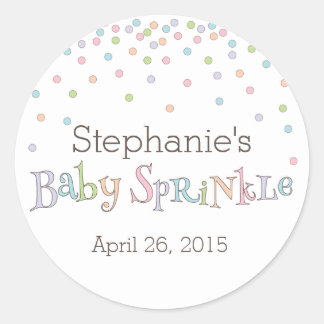 Rond Petit Bébé Sprinkle Confetti Douche Faveur Sticker