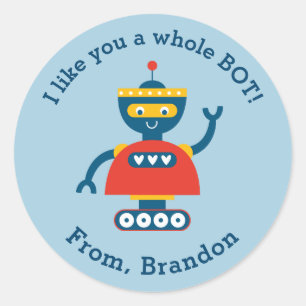 Rond Petit-fils Valentines Day Robot Sticker