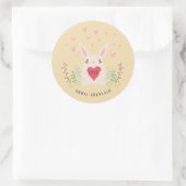 Rond Petit lapin mignon 'n Hearts Classic Round Sticker (Sac)