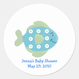 Rond Petit poisson TROPICAL Sticker Faveur