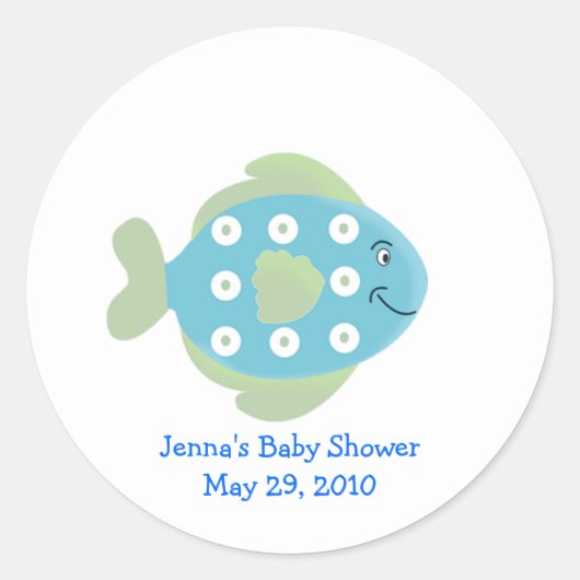 Rond Petit poisson TROPICAL Sticker Faveur (Devant)