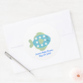 Rond Petit poisson TROPICAL Sticker Faveur (Enveloppe)