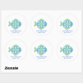 Rond Petit poisson TROPICAL Sticker Faveur (Feuille)
