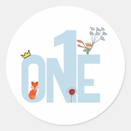 Rond Petit Prince 1er Anniversaire Sticker (Devant)